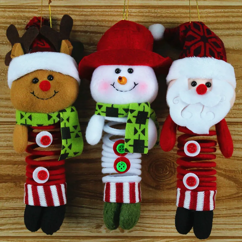2018New Year Merry Christmas Santa Claus Snowman Reineer Spring Foot Pendant Ornaments Tree Decerations Toys | Игрушки и хобби