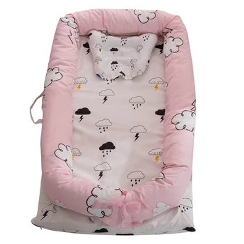 

Portable Baby Crib for Baby Bed Co-Sleeping Bassinet Cradles Baby Nest Baby Cot 100% Cotton Super Soft Washable Infant Newborn