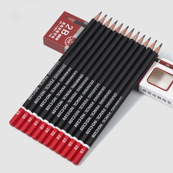 

12 Pcs 2B HB 2H Pencil Sketching Drawing Set Kit School Students Art Supplies For Child And Adult Office Writing Sketch Pencils