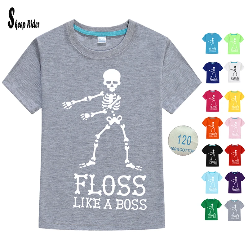

2019 Summer Hip Hop Dabbing Cotton Skeleton Kids T Shirt Boys Children Baby Girls Short Sleeve Shirts Toddler Tops Tee Clothes