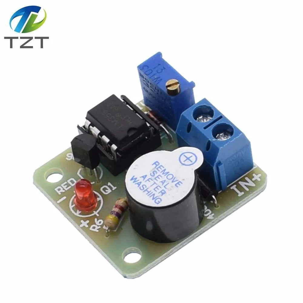 

TZT 12V LM358 Accumulator Sound Light Alarm Board Buzzer Prevent Over Discharge Controller Module Without Overvoltage Protection