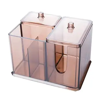 

1PC Plastic Transparent Cotton Pads Makeup Cosmetics Holder Dispenser Organizer with Lids for Women Living Room Home