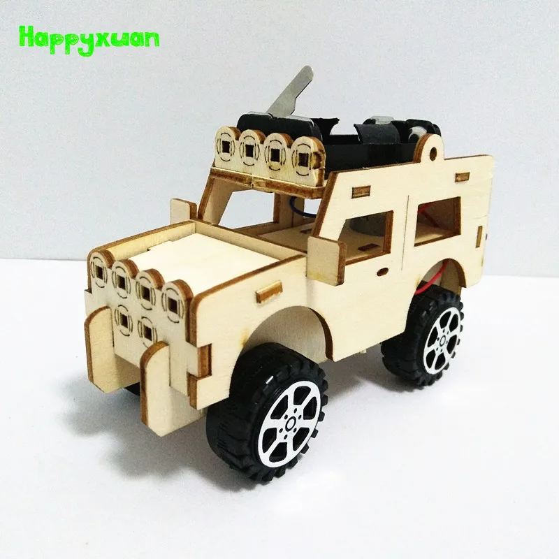 Happyxuan детский научный эксперимент Jeep DIY электрический автомобиль STEM Kit припасы