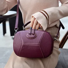 Новинка, модная Корейская женская сумка, сумка на одно плечо, фиолетовая, натуральная кожа, с клапаном, Bolsa Feminina