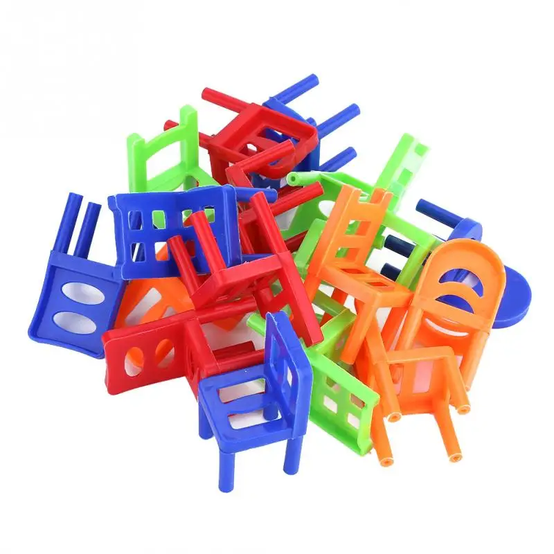 18 шт./компл. мини стулья с возможностью установки на другой игрушки Пластик блок баланс Игрушки для раннего развития детей игрушки для детей новые интерактивные игру