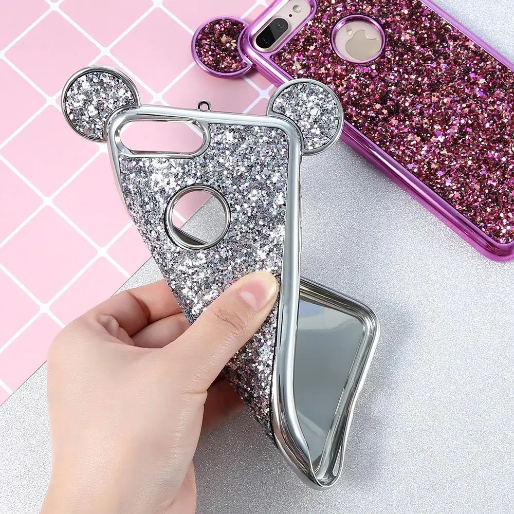 

KISSCASE Glitter Case For iPhone 5 5S SE Plus Silicon Bling Sequin 3D Phone Case For iPhone X 6 6 Plus 6S Plus 7 Plus Coque