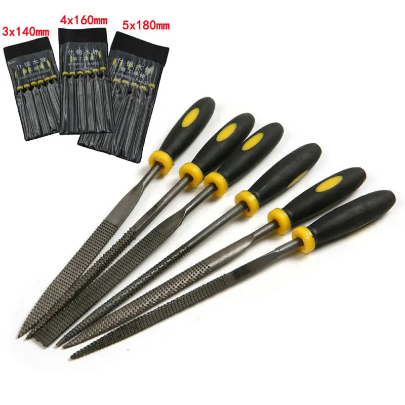 

6pcs DIY Assorted Rasp Diamond Needle File Repair Tool Set Jewelry Wood Grinding Half Round,Round,Flat,Triangle,Square files