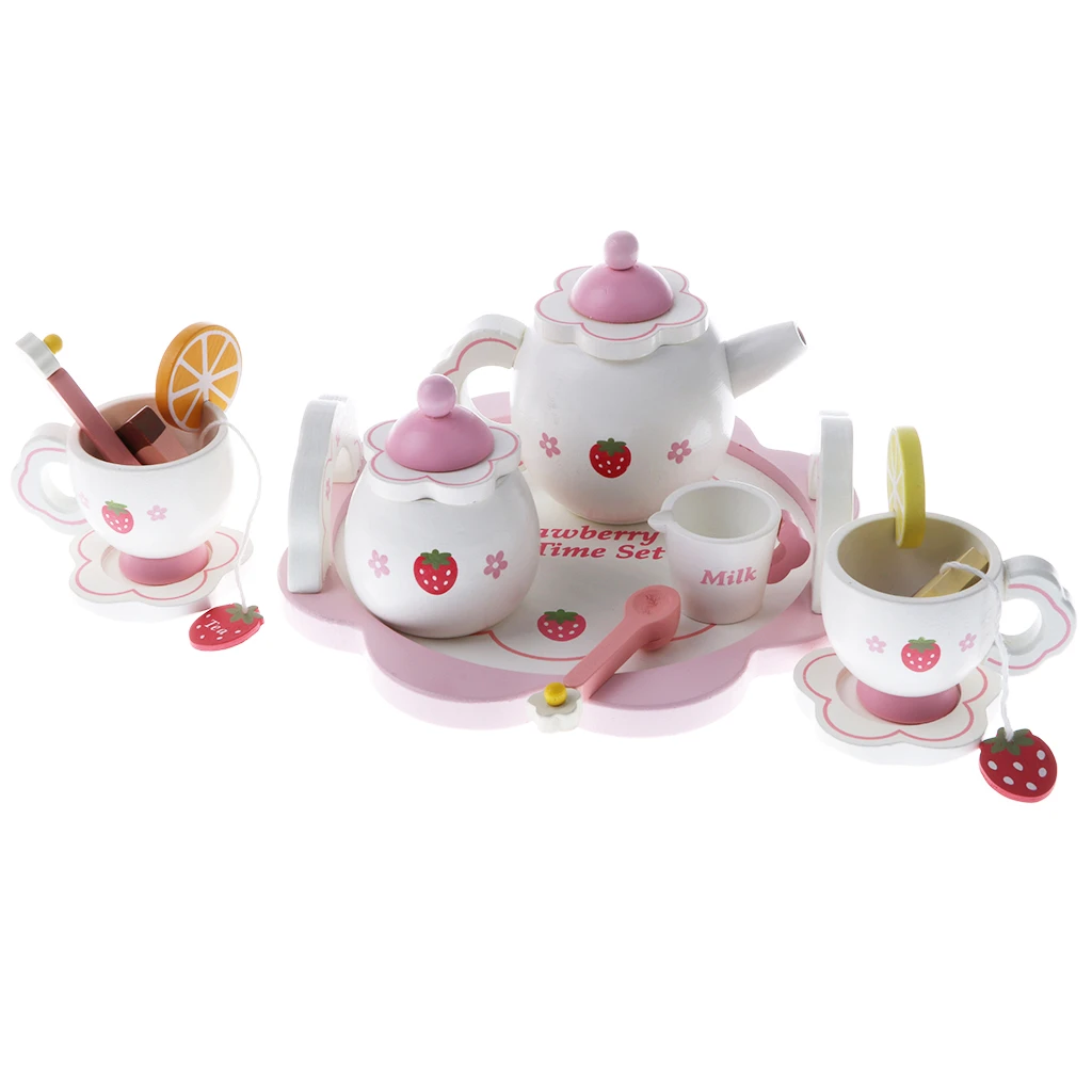wooden afternoon tea set