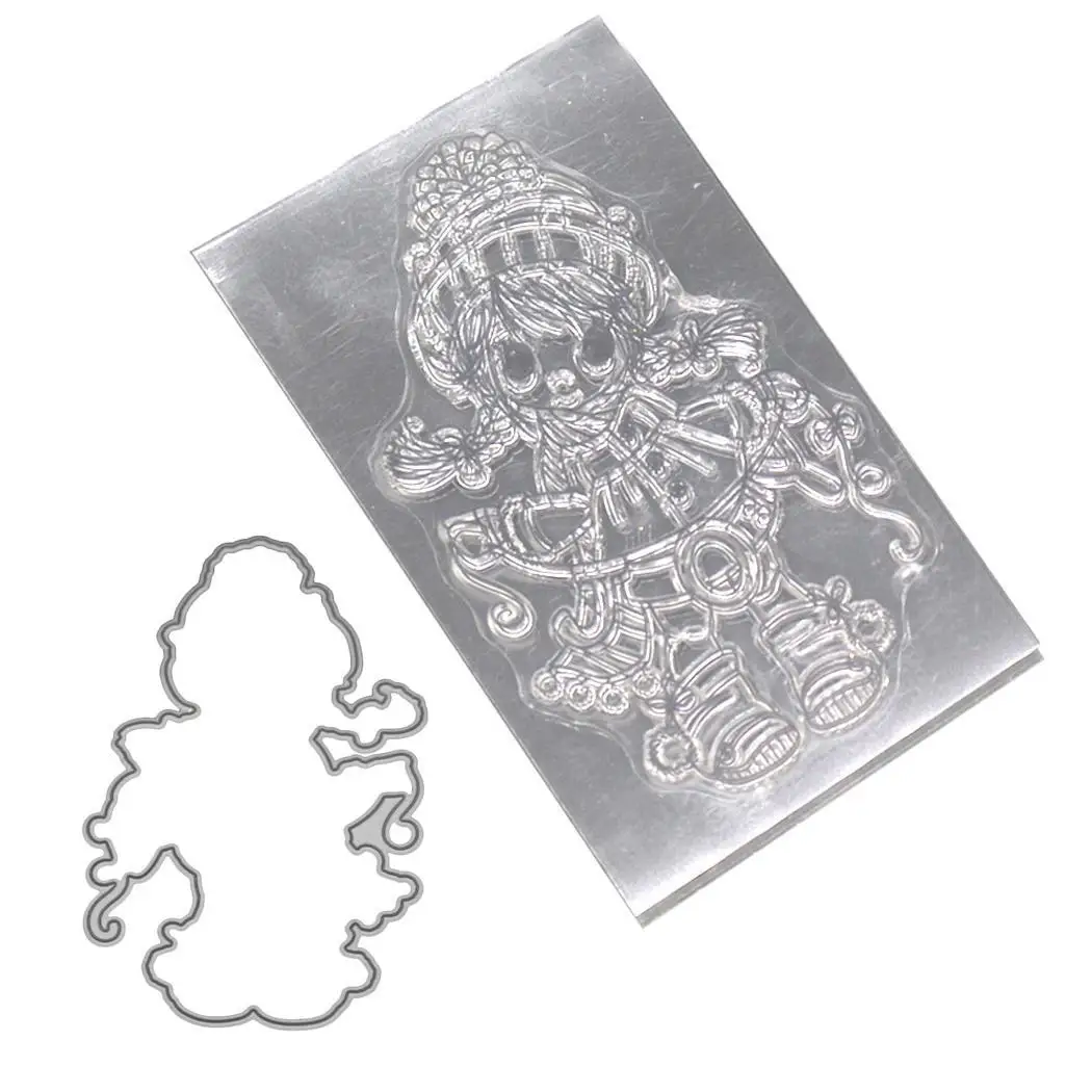 

Girls Characters Carbon Plastic Clear Stamp Stamp, As the picture shows or Metal 9 Cutting Casual 3 Die