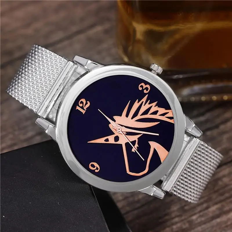 Модные женские часы с сетчатым ремешком, аналоговые кварцевые наручные часы из нержавеющей стали, женские роскошные часы Orologio Donna