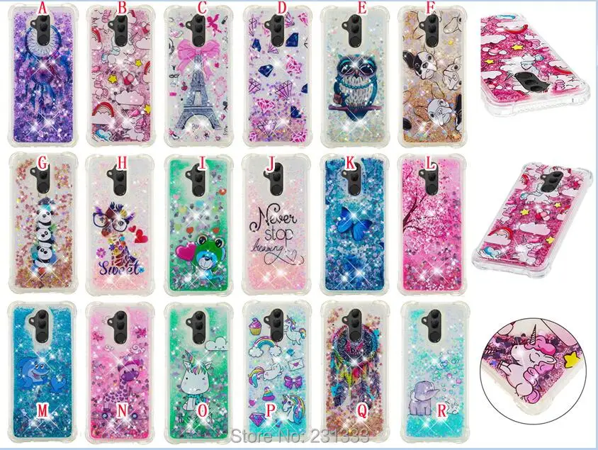 

Shockproof Soft TPU Case 3D Liquid Quicksand Diamond For Huawei MATE 20 PRO Lite Google Pixel 3 XL OWL Cartoon Skin Cover 1pcs