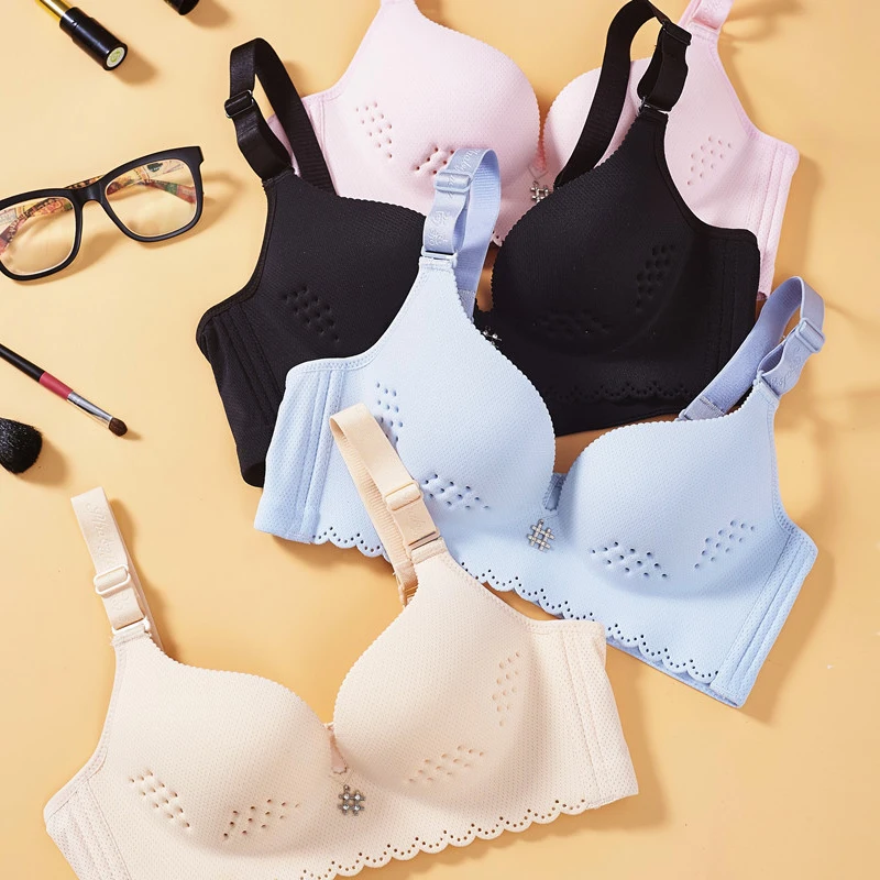 

Comfortable Breathable Adjusted Seamless Bras Sexy Underwear One-piece Plus Size Bralette Wireless Push Up Bra Women Lingerie