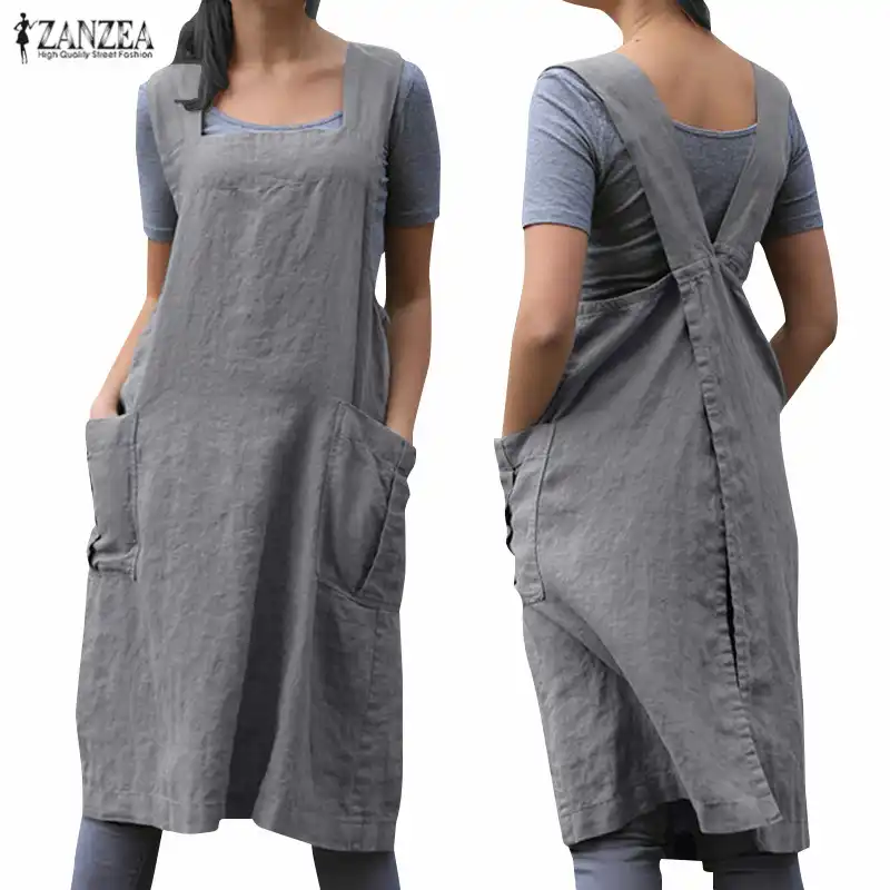 baggy linen dungarees