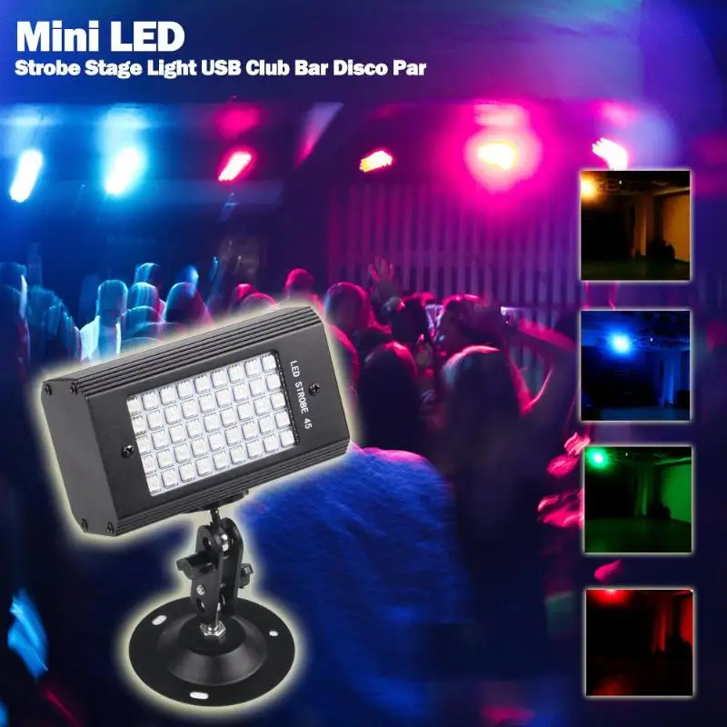 مصغرة 45LED ستروب المرحلة ضوء USB الصوت المنشط ديسكو KTV حزب العارض مصغرة 45LED ستروب المرحلة ضوء USB الصوت المنشط ديسكو KTV حزب العارض