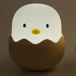 Творческий Силиконовые яичной скорлупы куриных Touch Сенсор светодиодный ночник Рождество симпатичный белый 6500 K, теплый 3000 K подарок