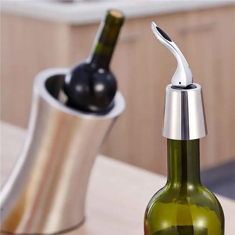 

Stainless Steel Reusable Vacuum Red Wine Stopper Bar Wine Cork Bottle Plug Wine Storage Bottle Stopper Plug Bottle Cap Tools