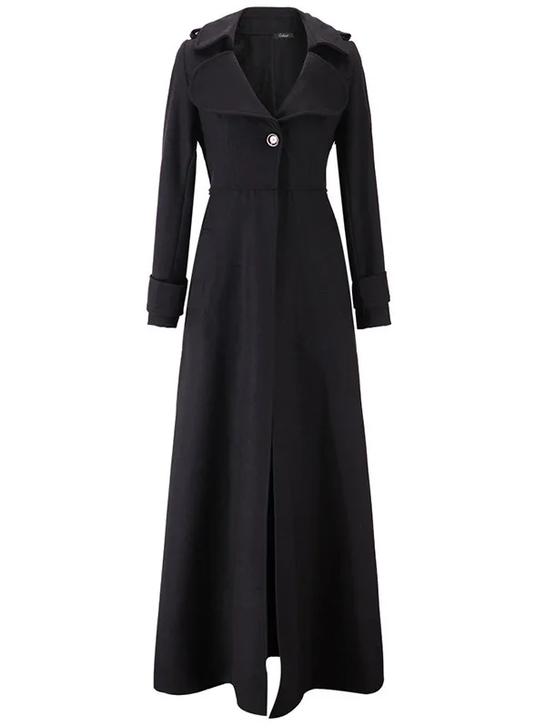 Femme Vestes Mode Haute Chaud Laine Taille Solide Wine red Green Kenancy Manteau Vintage D'hiver Vêtements Slim dark Black Femmes Manteaux Couleur Long De blue qx7nw8aEA