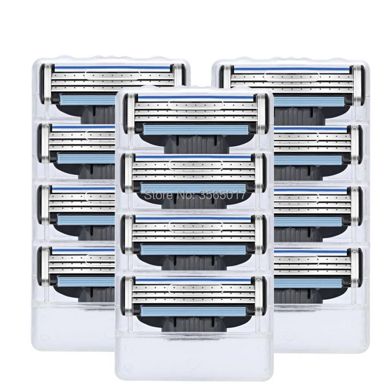 

12pcs/lot High quality MachLieds Razor Blades for Men 3 layers Shaving Razor Blade Compatible for Gillettee Mache 3 Machine