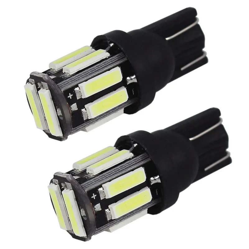 

T10 W5W 7020 10SMD Car White LED Turn Door Brake Side Maker Light Bulb 2Pc's