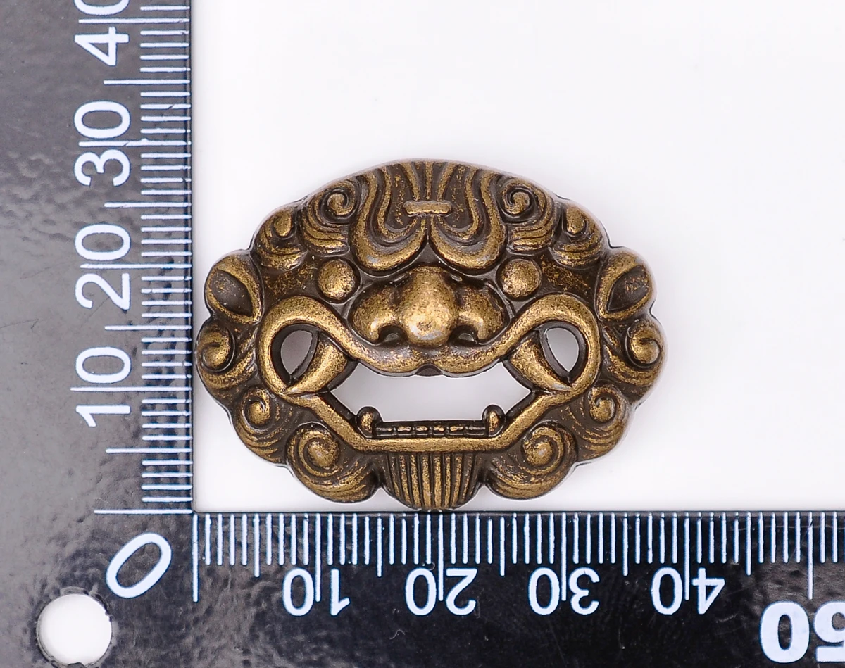 6 шт. 39x34 мм латунный китайский Лев Дракон голова Conchos Винт Задняя кожаная