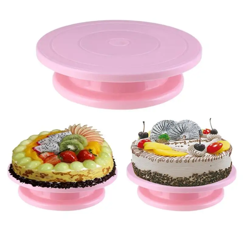 

DIY Cake Plate Rotating Stand Platform Turntable Round Stand DIY Cake Revolving Pan Baking Tool ease turn
