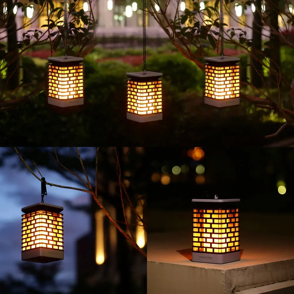 

Waterproof LED Light Solar Flame Garden Lights Wall Lamp Outdoor Pathway Stairs Lighting Security Light Hanging Solar Lantern