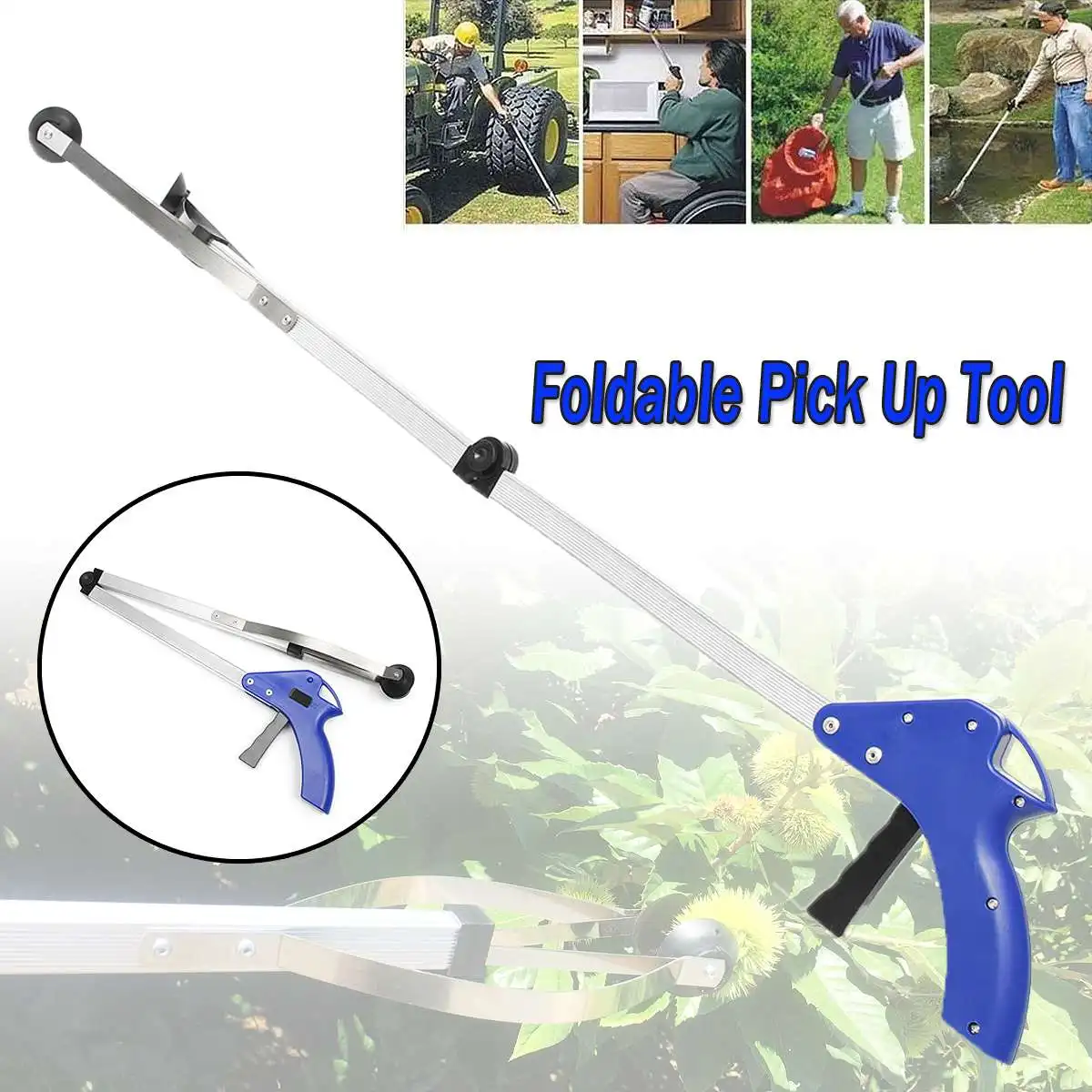 

Foldable Pick Up Garbage Gripper Long Arm Helping Hand Gripping tool bending save Tongs picking rubbish Helping Hand Tool