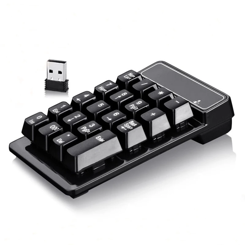 

Small 2.4GHz Wireless Numeric Keypad Mini Suspension Number Pad Keyboard for Laptop PC Mini Keyboard 19 Key Numeric Keypad