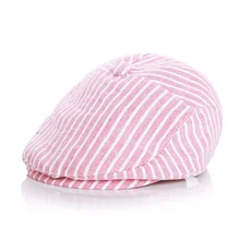 Детский креативный полосатый берет, Детская Хлопковая льняная воздухопроницаемая Кепка, модная трендовая Детская уличная повседневные аксессуары, подарки