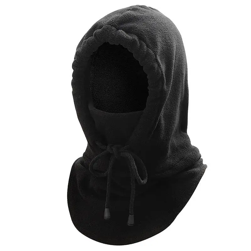 

Riding Hat Winter Windproof Outdoor Sports Bib Cold Resistant Double-layer Thickened Motorcycle Fleece Warm Hat With Drawstring