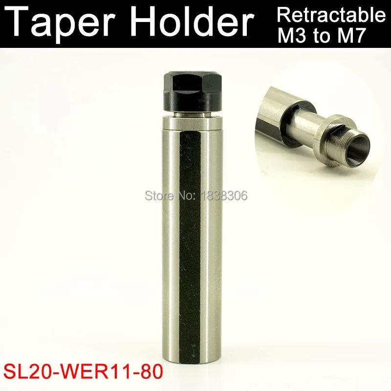 

ER11 collet chuck retractable 1pcs SL20-WER11M-80L Floating straight shank tapping collet chuck and tapping holder for lathe