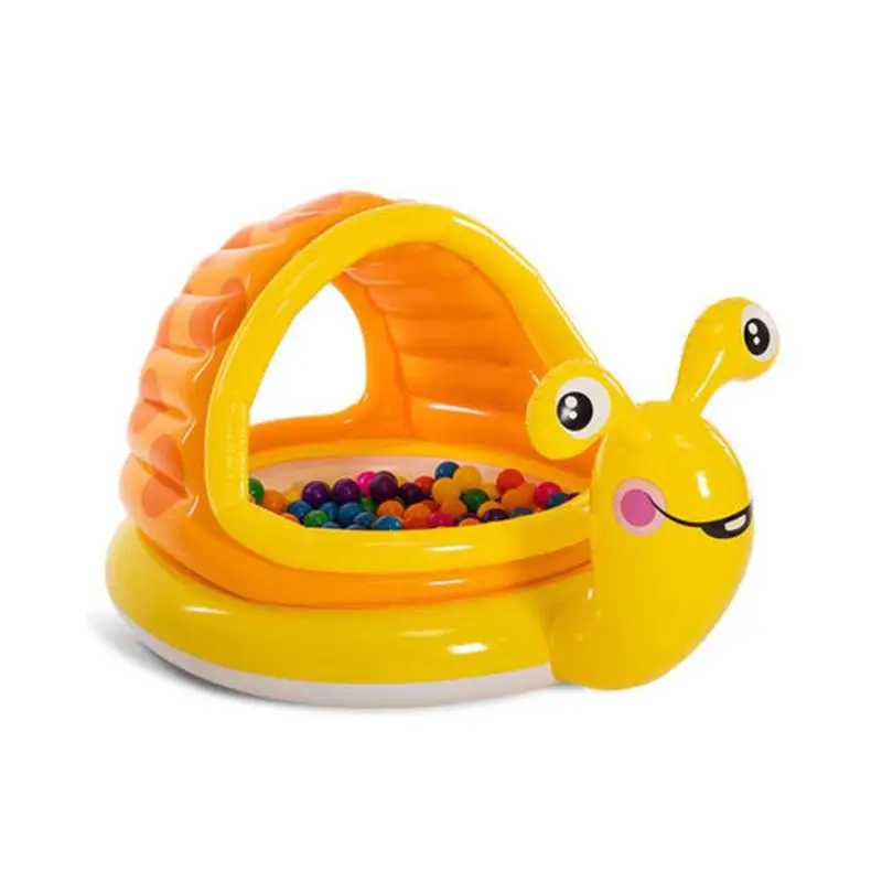 

Snail Shape PVC Inflatable Baby Swimming Pool with Top-ring Inflatable Support Portable Water Basin Bathtub