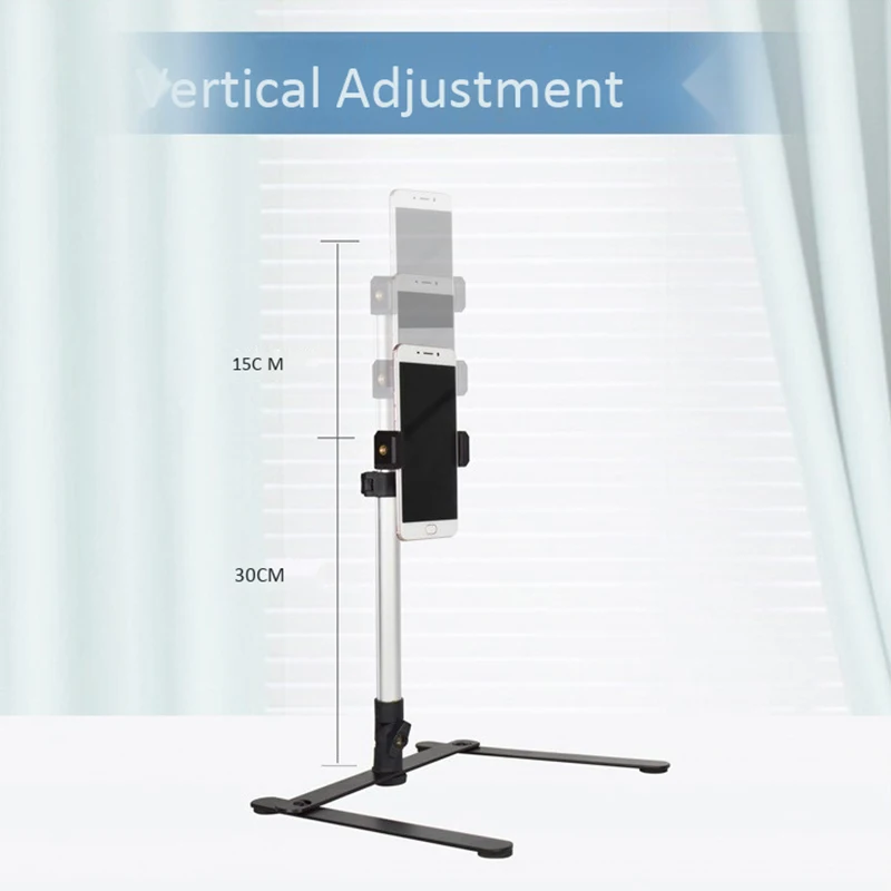  Photography Adjustable Table Top Stand Set Mini Monopod+Phone Clip Fill-In Light Bluetooth Control
