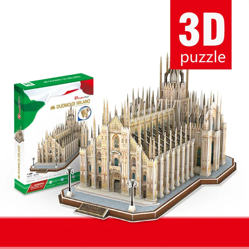 

New Cube 3D Creative Puzzle Difficult Italy Milan Cathedral Simulation Building Assembly Model Christmas Gift Free Shipping