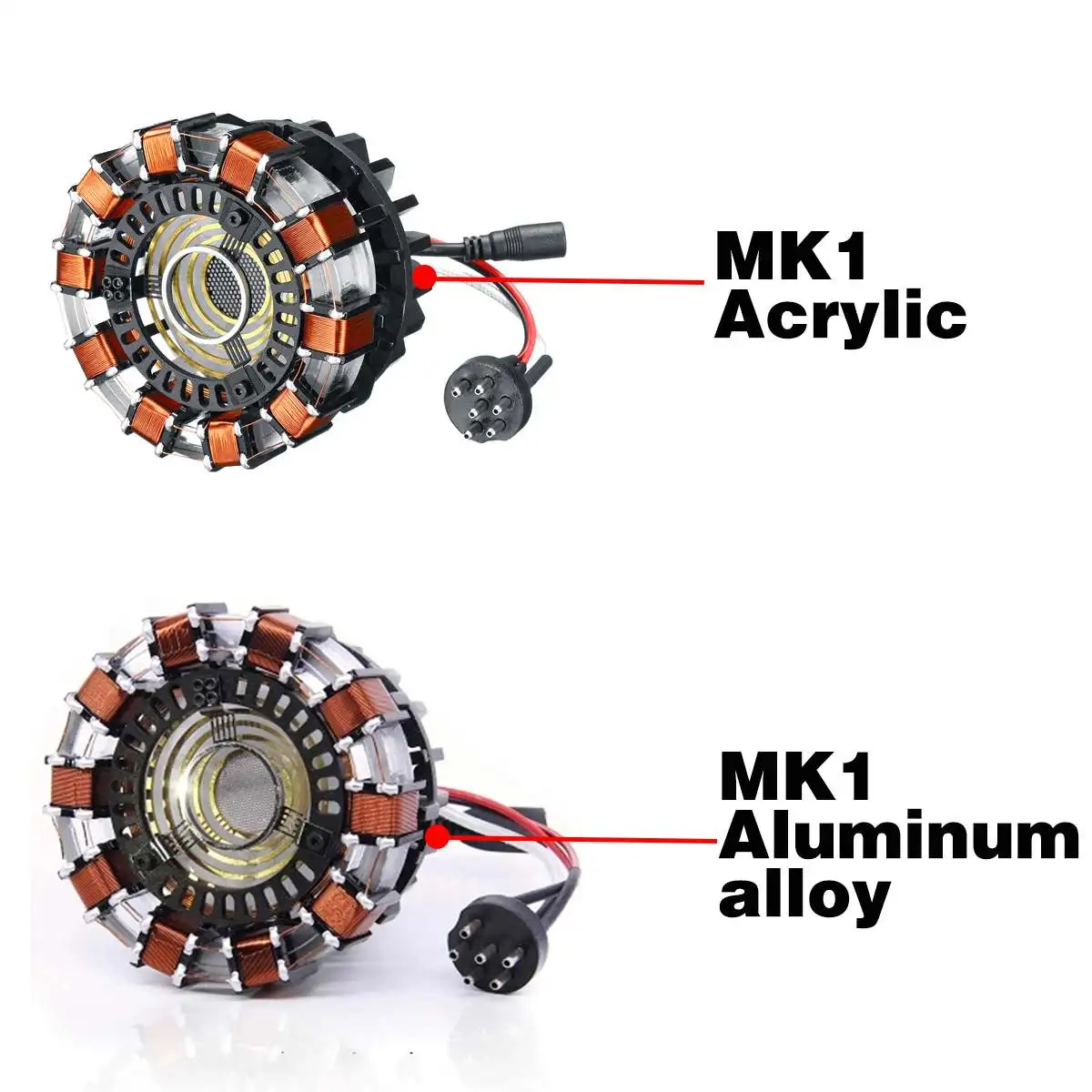 1:1 Aluminium Arc Reactor MK1 Heart USB LED DIY Modell Abbildung Film Prop DE