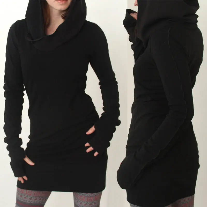 

Women's Hoodies Casual Bodycon Long Sleeve Sport *Sweatshirt Mini Dress Sweater