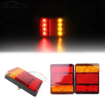 

1 Pair 8 LED Car Truck Rear Lamps DC12V Rear Tail Light Warning LightsWaterproof Tailight Parts for Trailer Caravans