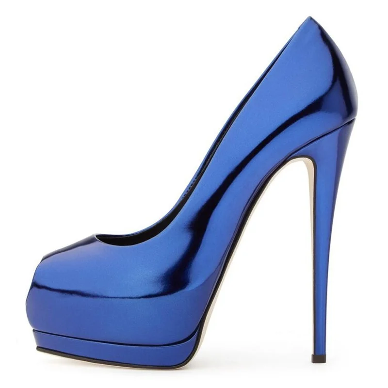 blue stiletto shoes