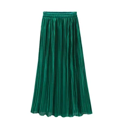 Para Mujer Moda Vintage Falda Plisada Estiramiento Media Alta Cintura Casual Falda de Playa Color Sólido Partido Faldas Mujer Para Mujer Moda Vintage Falda Plisada Estiramiento Media Alta Cintura Casual Falda de Playa Color Sólido Partido Faldas Mujer