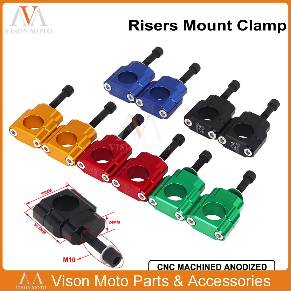 Billet 28mm 1 1/8" HandleBar Fat Bar Risers Mount Clamp For Honda