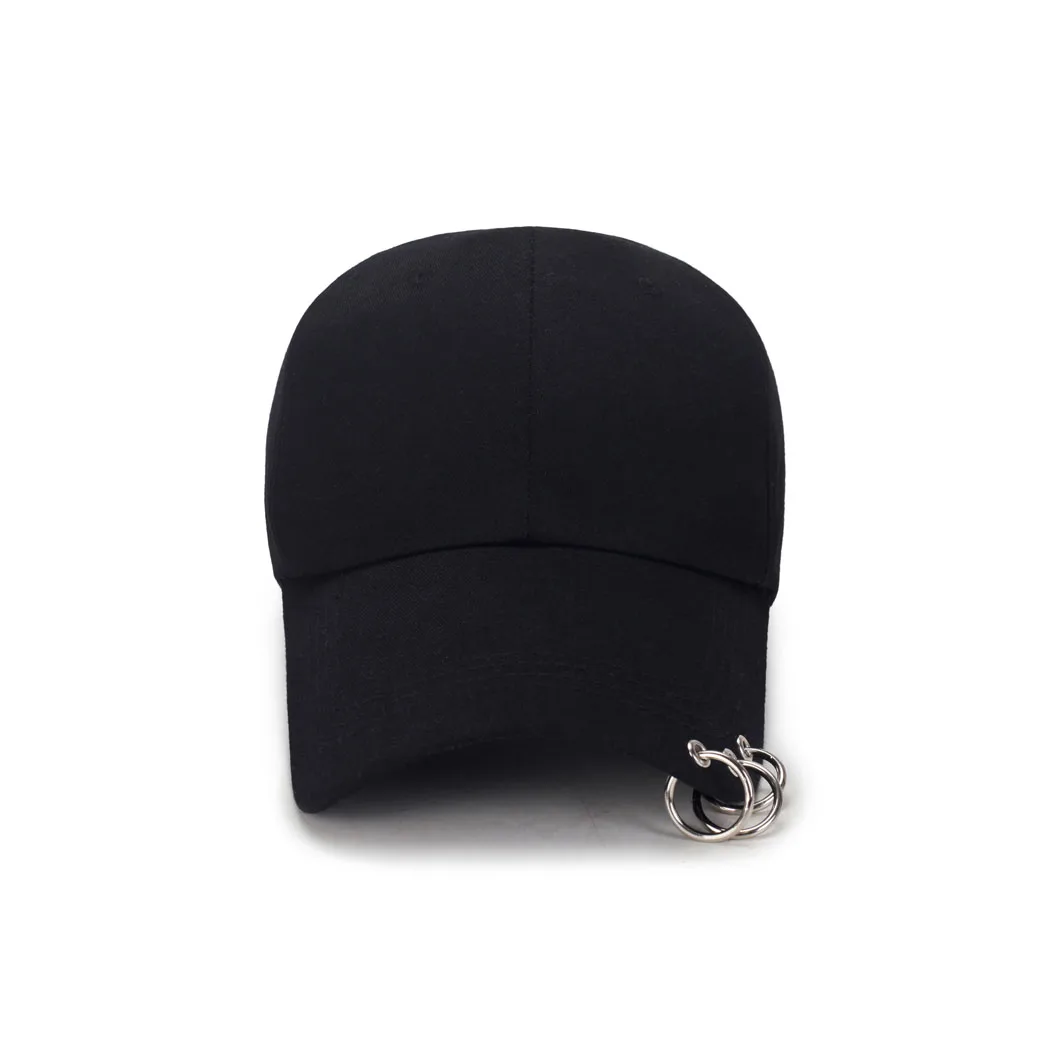 Kpop бейсбольная кепка Женская Мужская хип хоп железное кольцо Snapback Hat Beanies унисекс