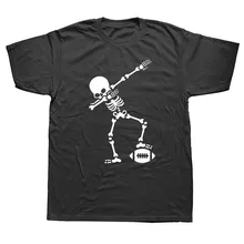 Dab Dabbing esqueleto camiseta Rugbyer fútbol americano Crewneck novedad ropa adulto Camiseta de algodón de manga corta Camisetas