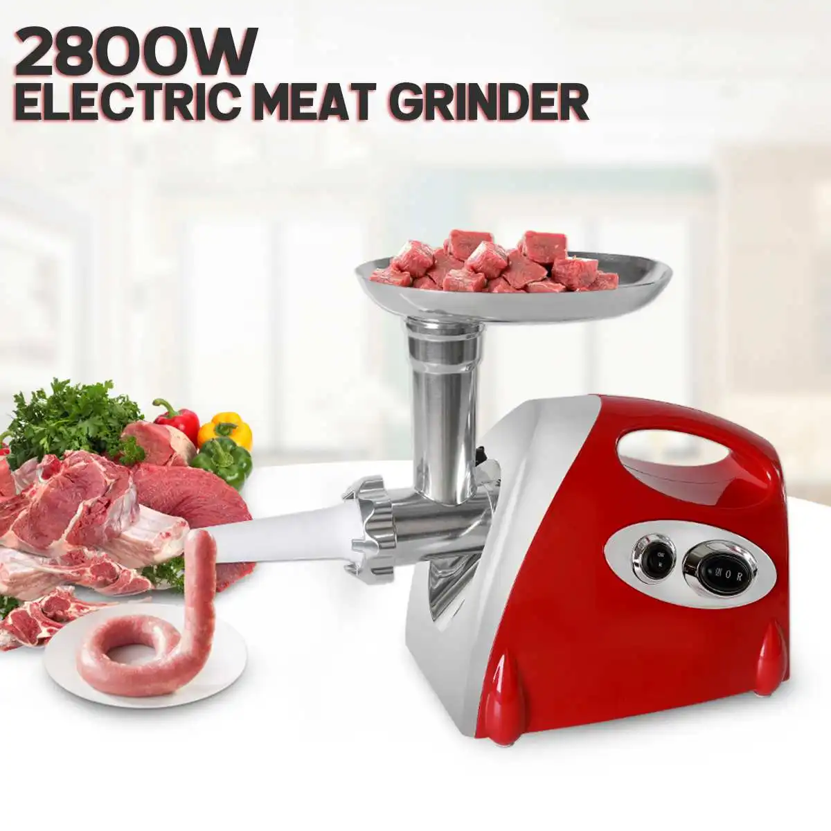 

220V Kibbe,/Sausage,/Meat Grinder 2800W Electric Meat Grinder Multifunction Kitchen Food Chopper Sausage Meat Grinder Processor