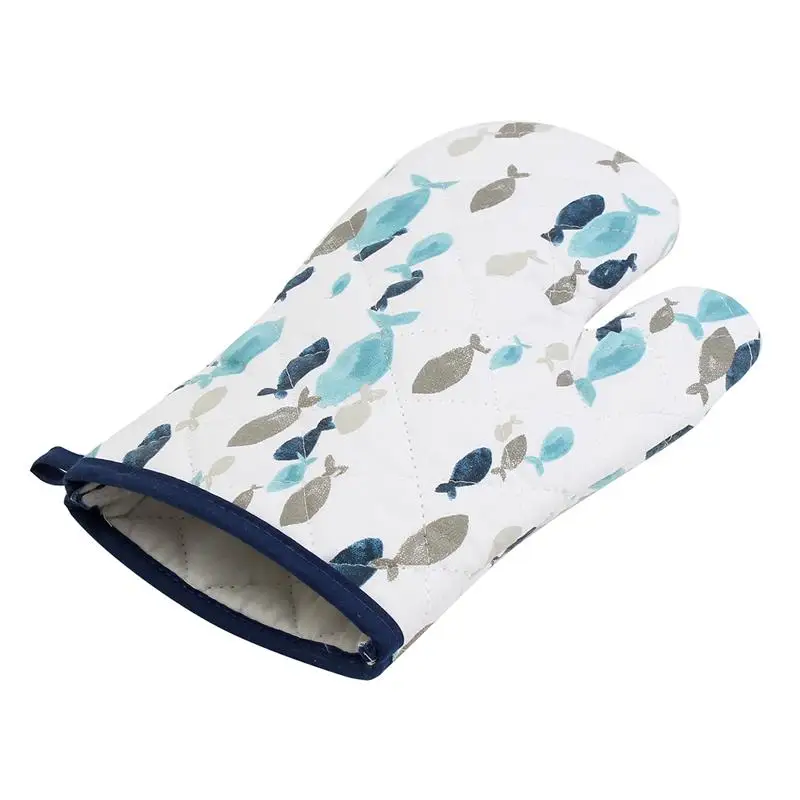Hot Sale Oven Mitt Heat Insulation Microwave Gloves Cute Blue Fish