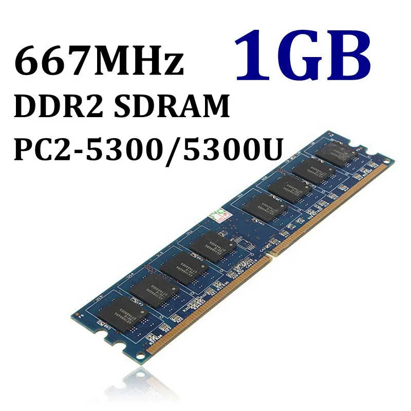 

1GB DDR2-667 for RAM 667Mhz PC2-5300 5300U Memory for RAM 240-Pin Non-ECC 1.8 V CL5 Desktop PC DIMM System High Compatible