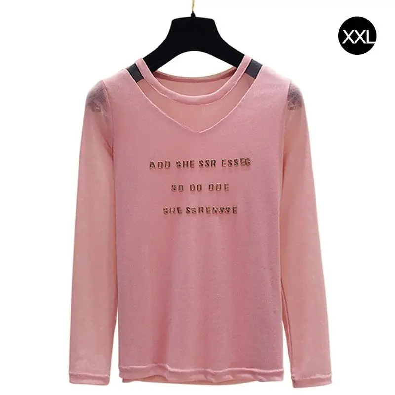 Cotton Mesh Tunic Three-dimensional Letter Elegant Neckline Top Summer T-shirt For Women Black Pink Brown Fashion Cool Style New Cotton Mesh Tunic Three-dimensional Letter Elegant Neckline Top Summer T-shirt For Women Black Pink Brown Fashion Cool Style New