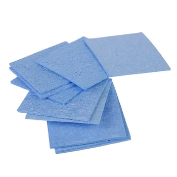 

10pcs Thicker 6cm x 6cm x 2mm Blue High Temperature Enduring Condense Cleaning Sponge for Soldering Iron Tip