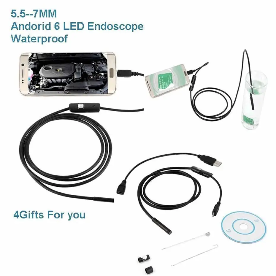 Shop Latest Wsdcam Waterproof Endoscope Camera with USB Interface and 6