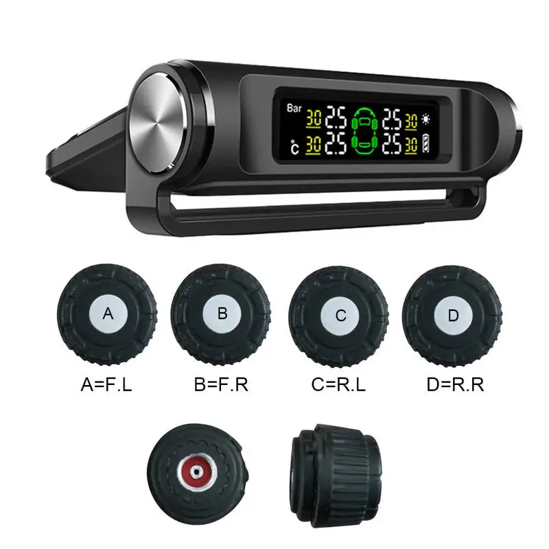 

Solar External TPMS Tire Pressure Monitor HD Color Screen Tire Pressure Digital Vehicle Tire Monitoring System Car Alarm System