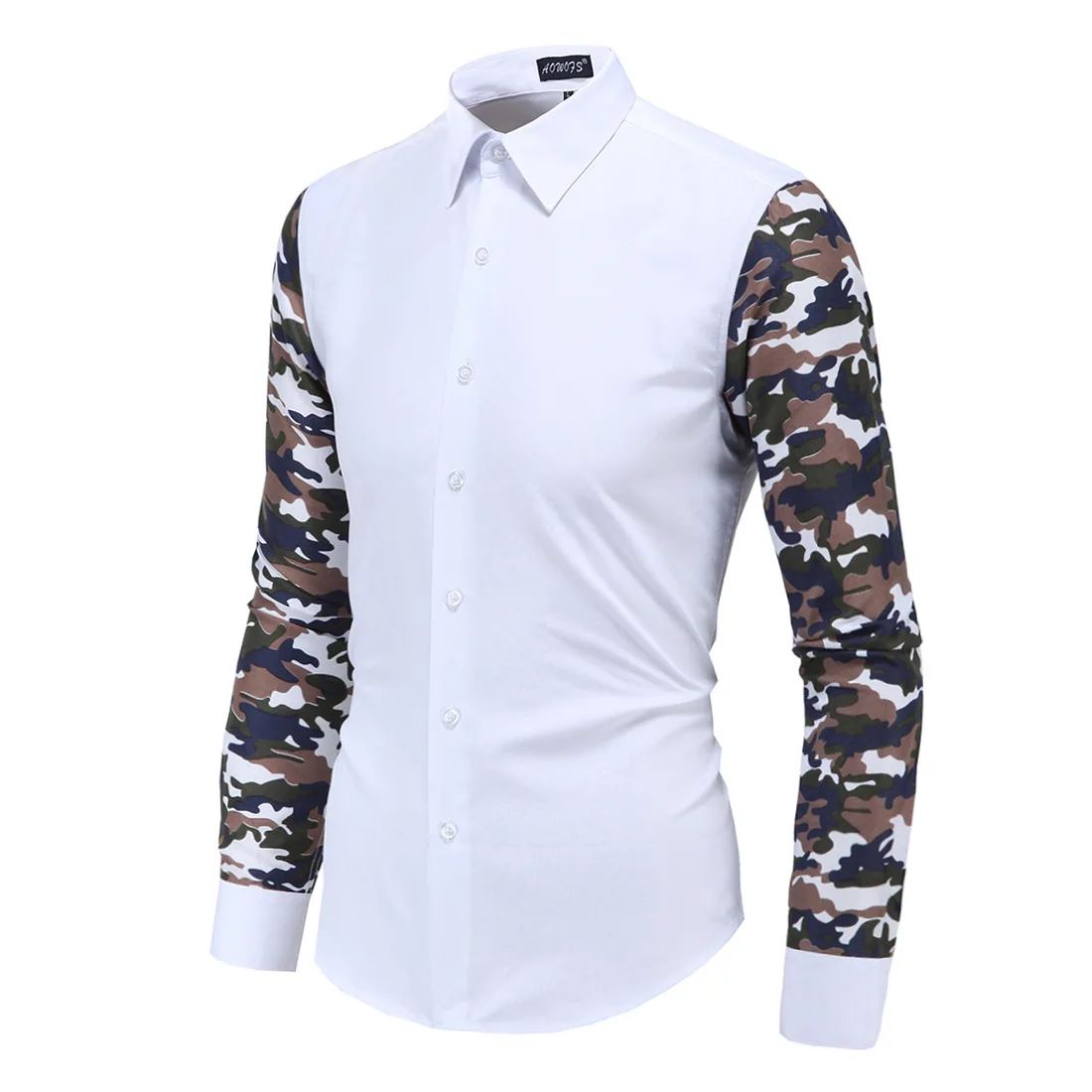 Хлопковая мужская рубашка Повседневная в стиле пэчворк Camisa Masculina|Повседневные